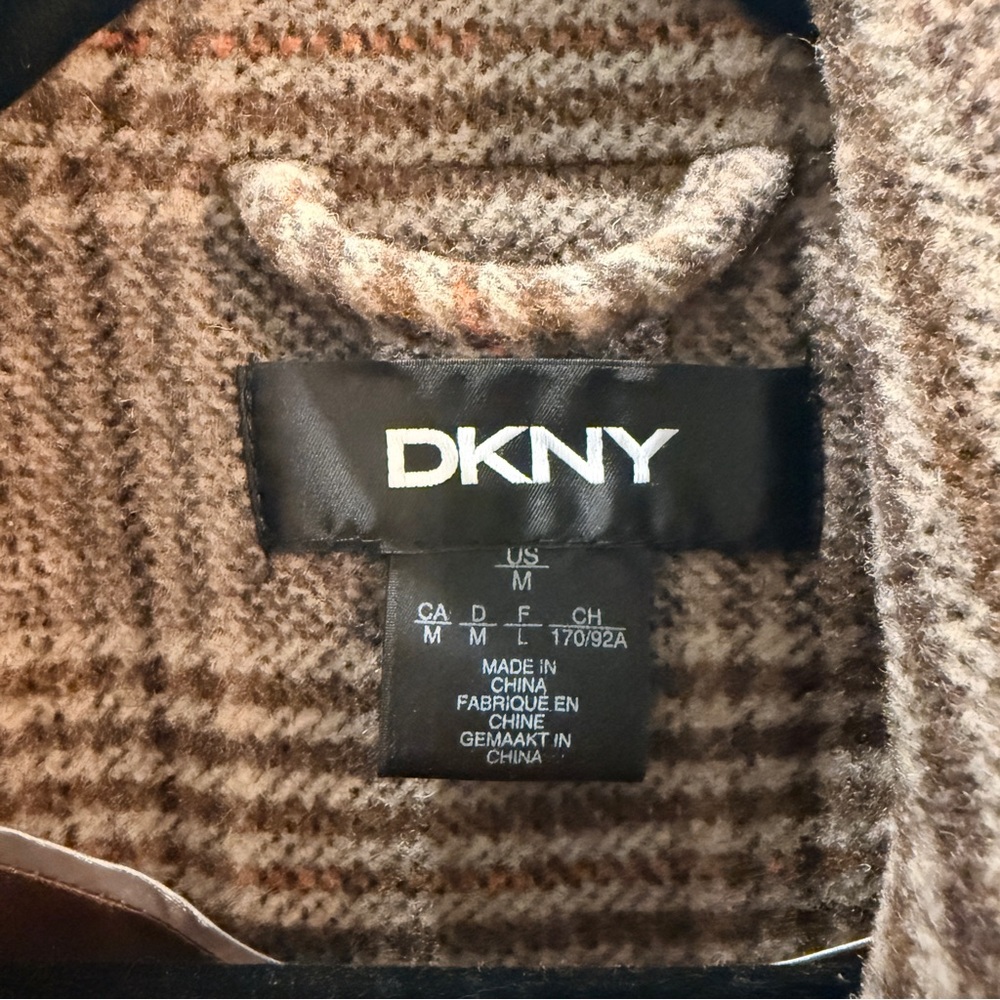DKNY Brown Patterned Wool Jacket - image 3